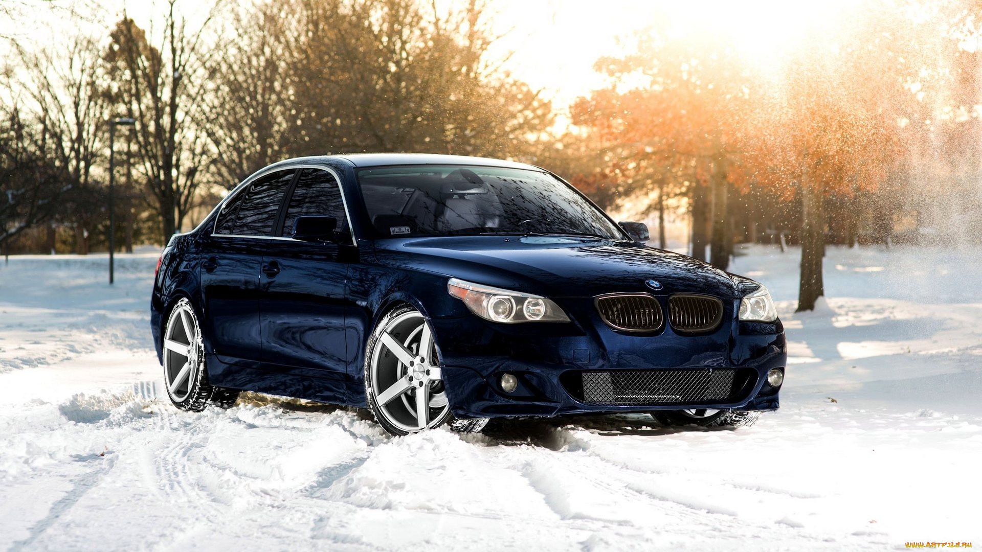 , bmw, snow, winter, , tuning, , 5, , sun, , vossen, 